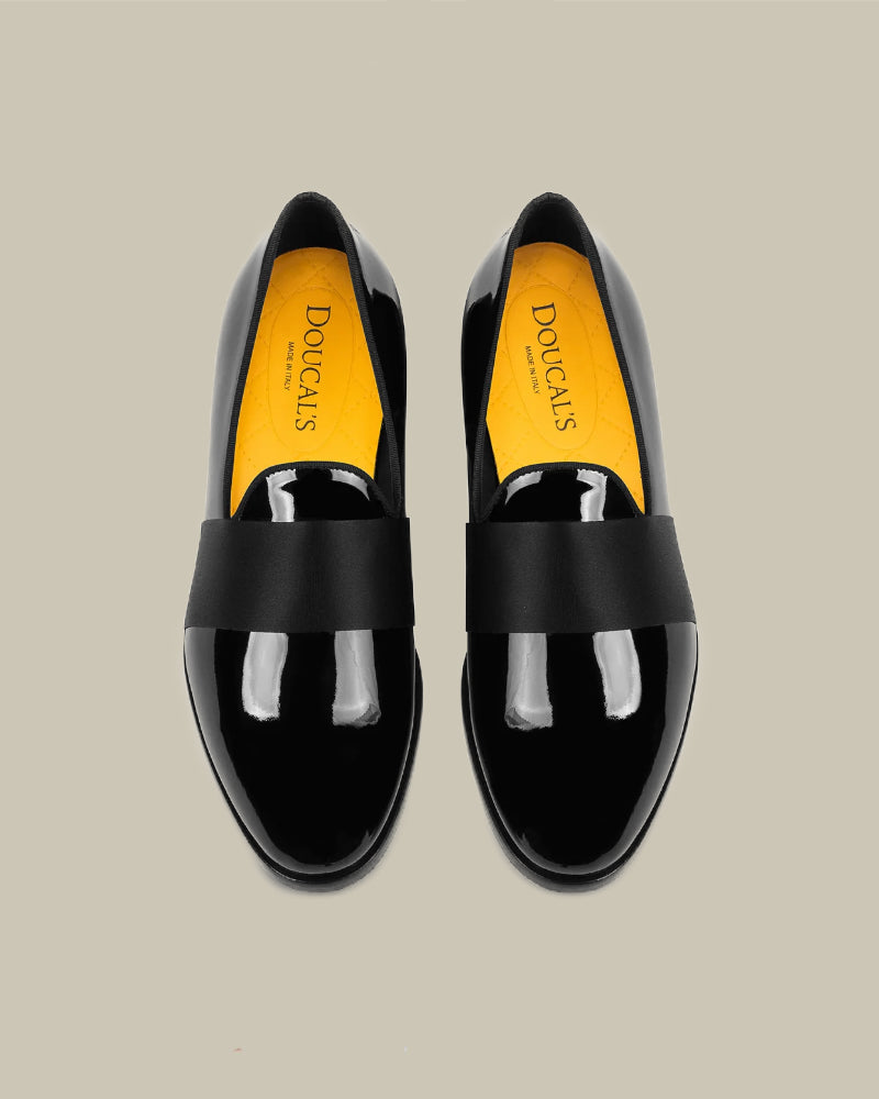 Black Slip On Patent Leather Loafer