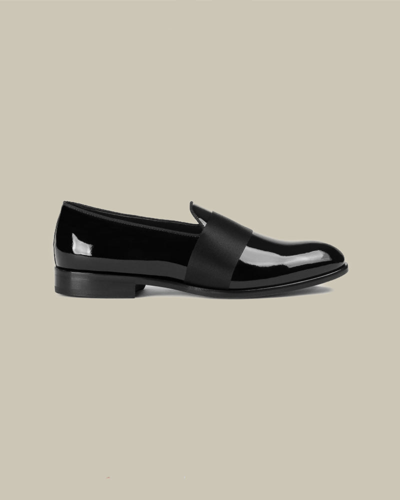 Black Slip On Patent Leather Loafer