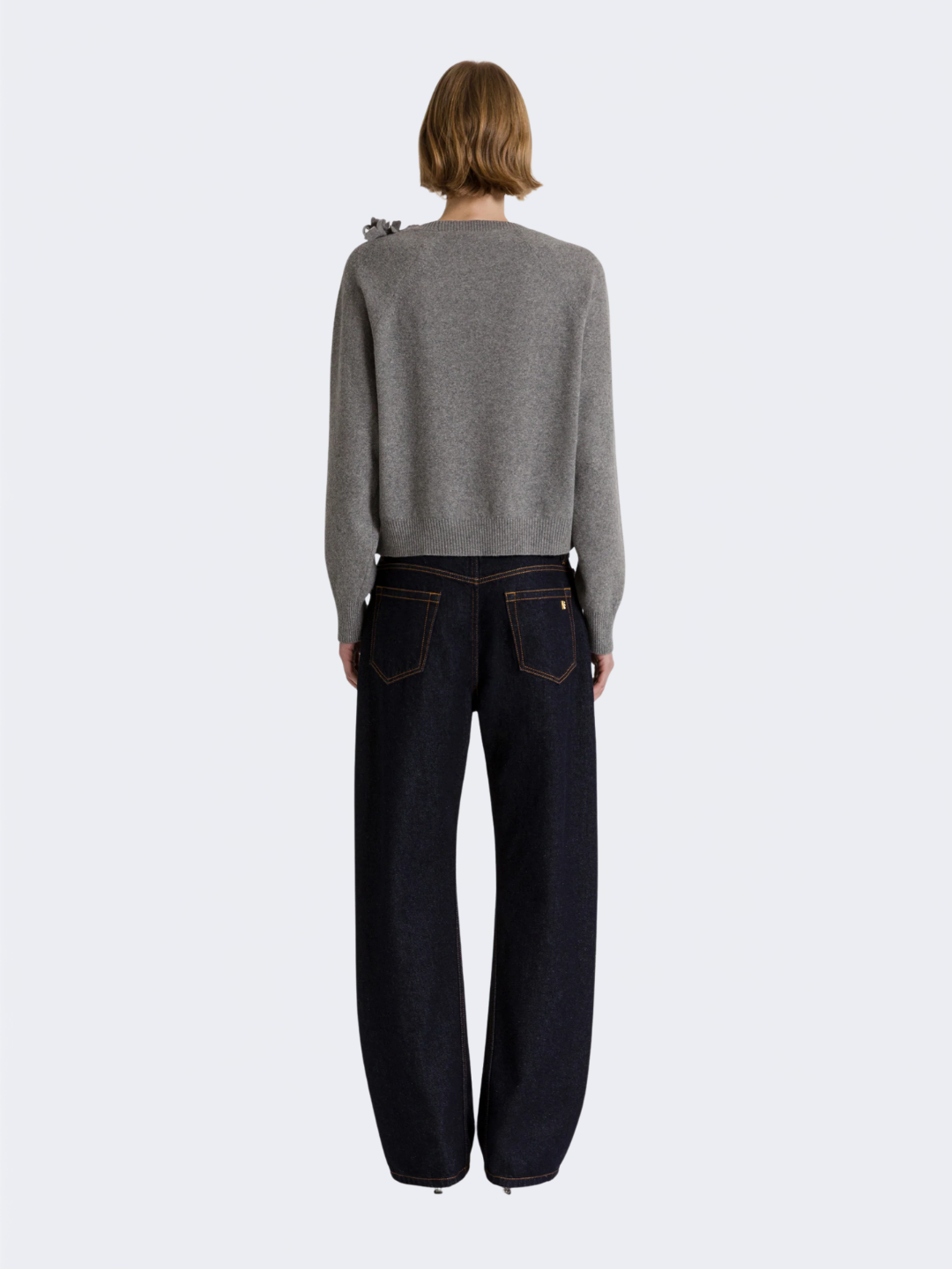 Dark Blue Wide Leg Jeans With AF Logo