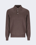 Dark Brown Cashmere Knit Polo Shirt