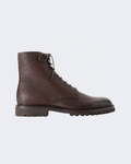 Dark Brown Leather Lace Up Ankle Boot