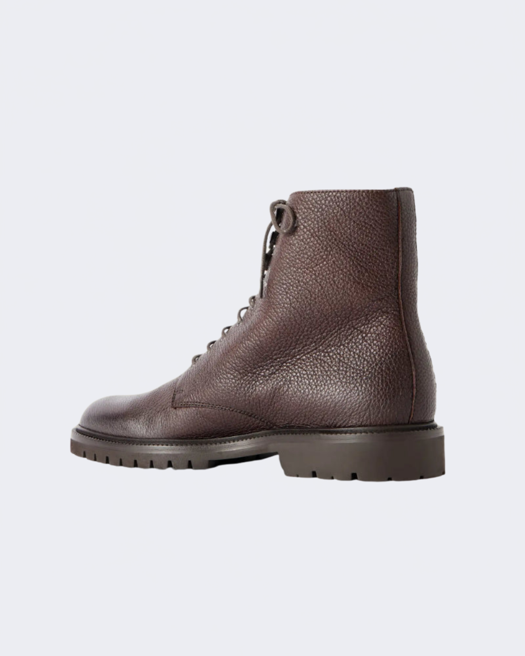 Dark Brown Leather Lace Up Ankle Boot