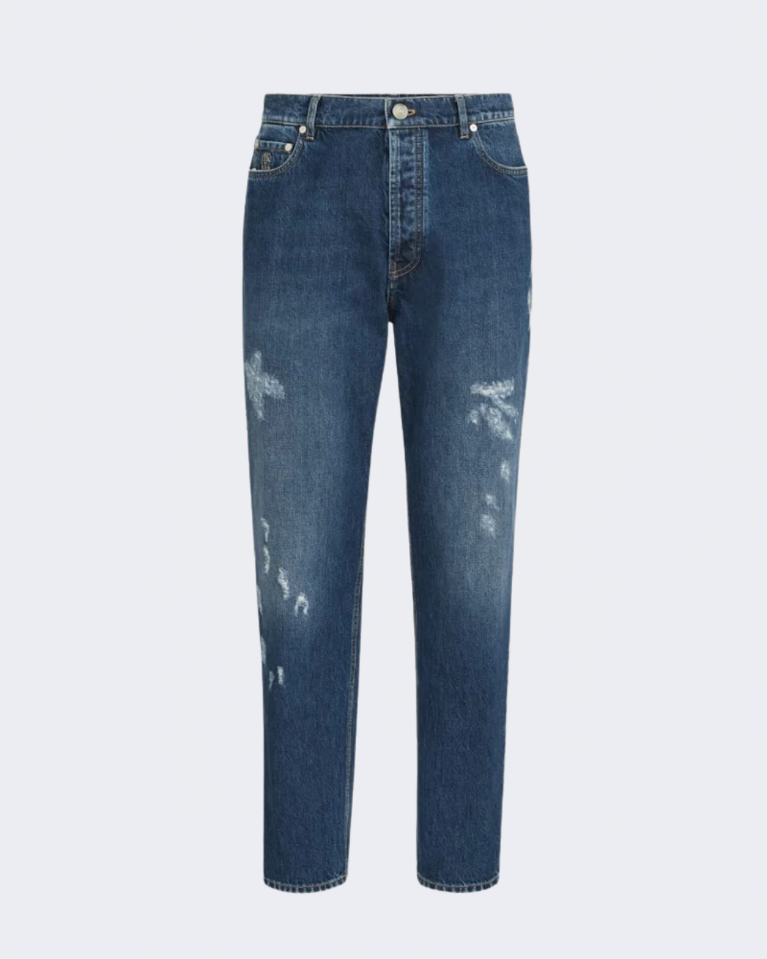 Denim Iconic Fit Five-Pocket Trousers With Rips