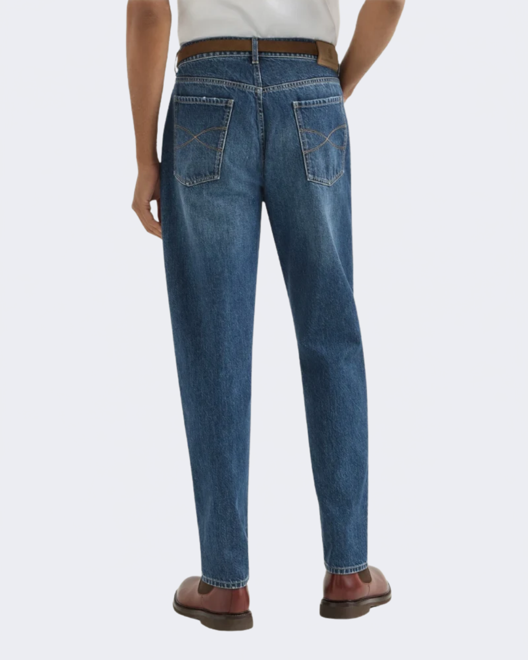 Denim Iconic Fit Five-Pocket Trousers With Rips