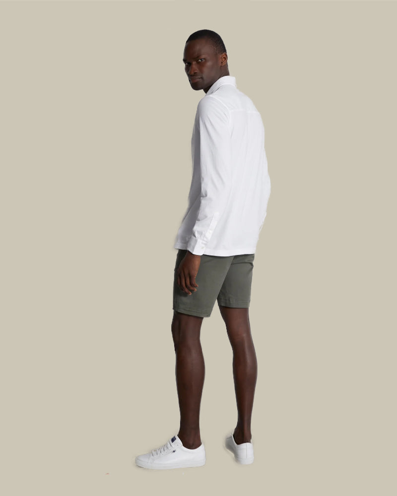 Olive Soft Drill Cotton Bermuda Shorts