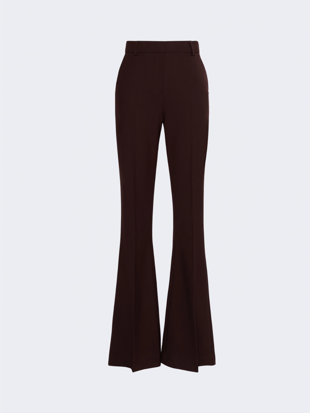 Flared Stretch Wool Trousers Plum