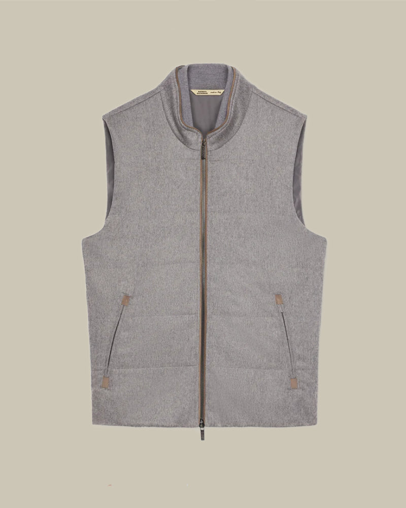 Grey Lightly Padded Cashmere Gilet