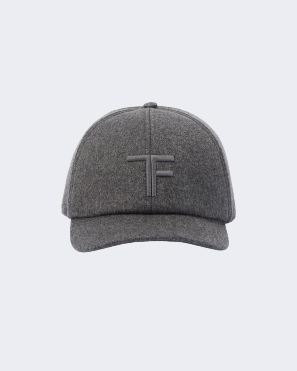 Grey Cashmere Cap With Leather Detailing