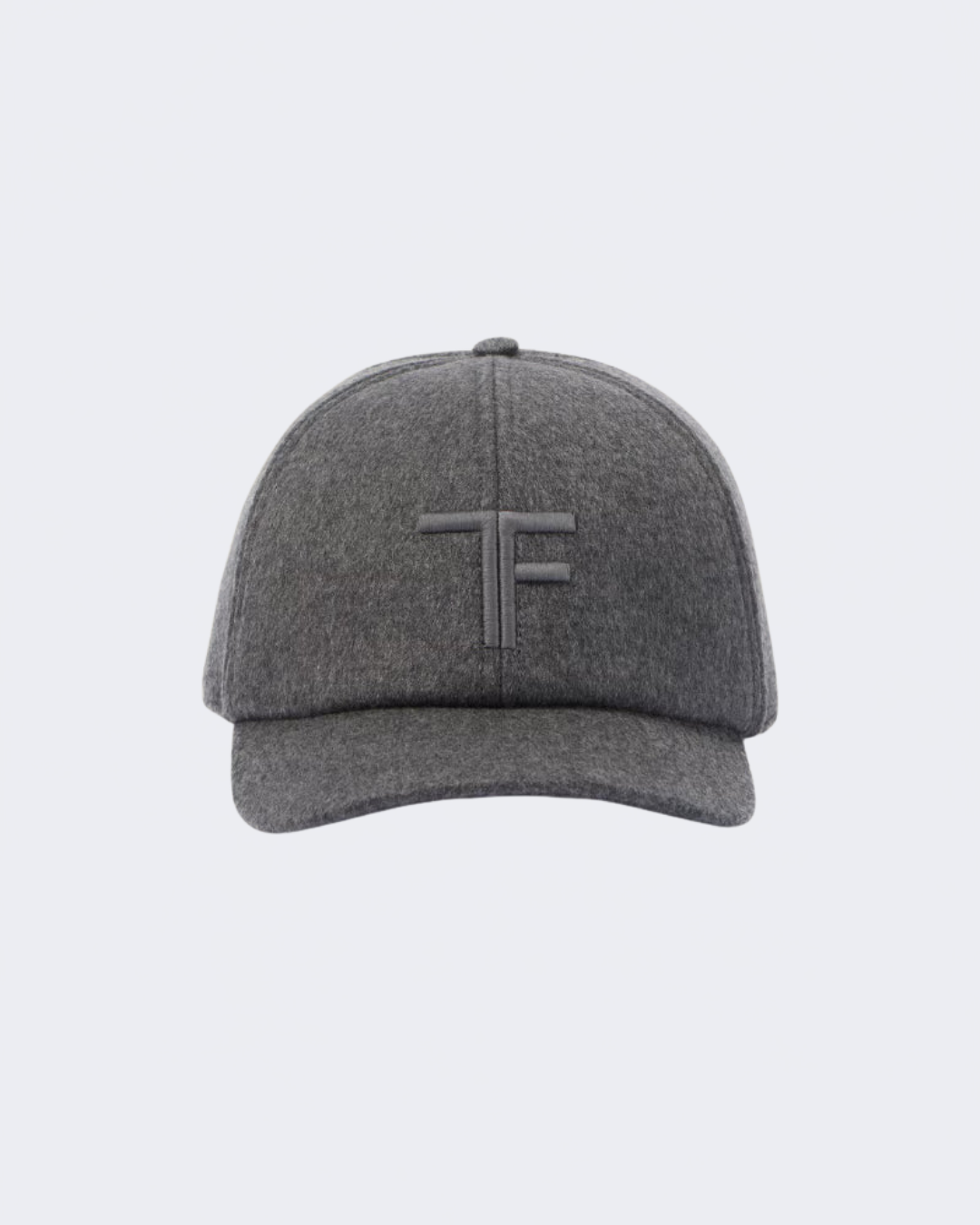 Grey Cashmere Cap With Leather Detailing