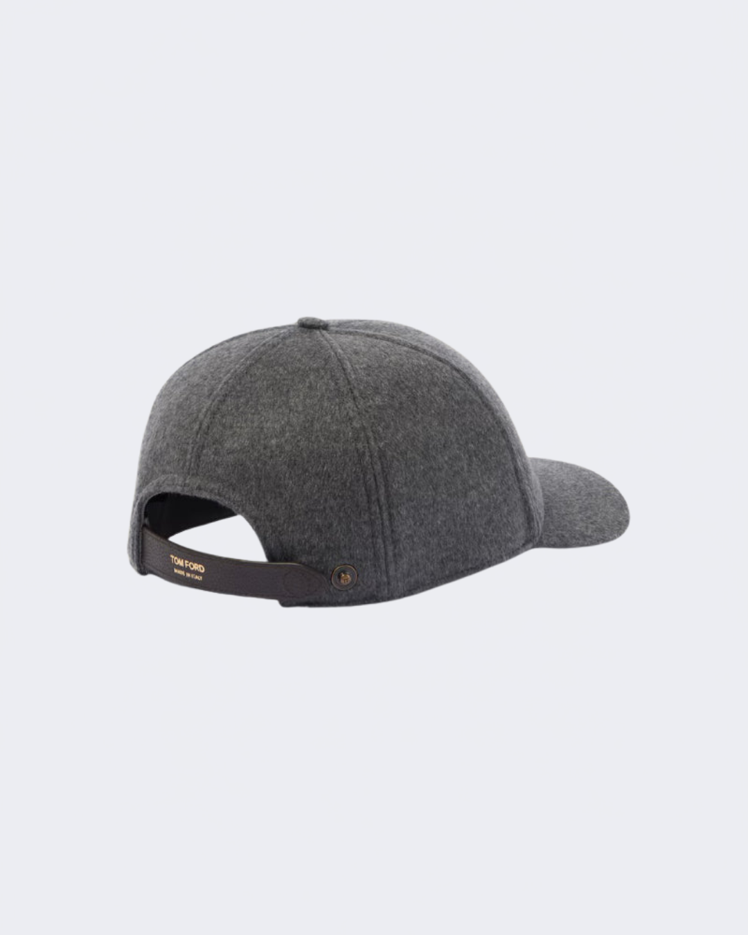 Grey Cashmere Cap With Leather Detailing