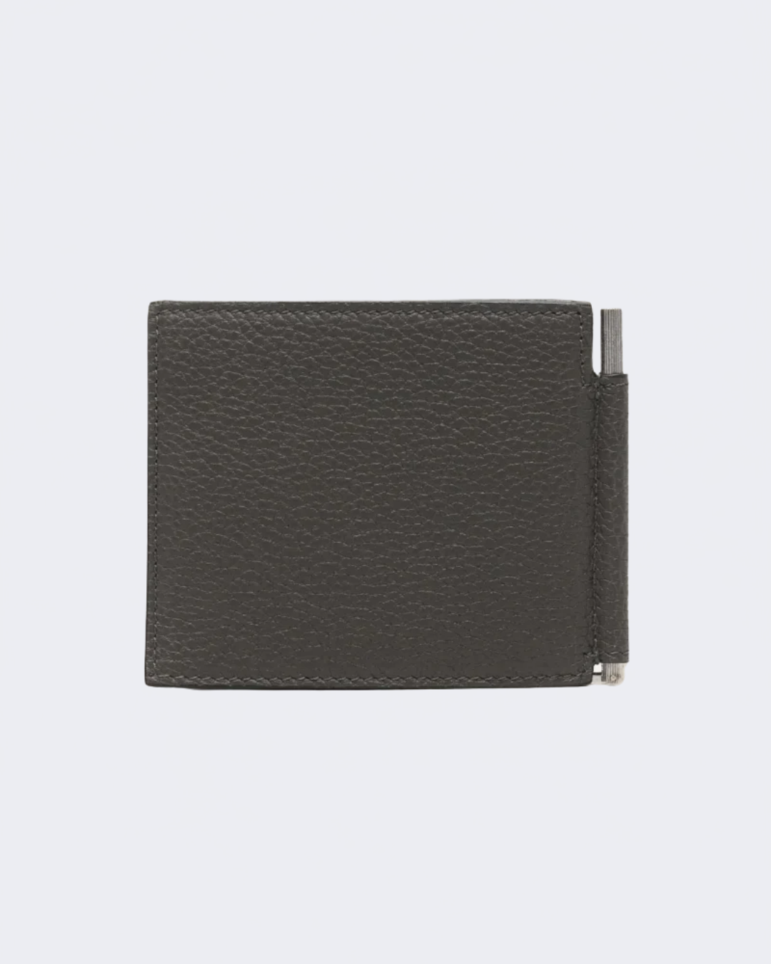 Grey Grain Leather Bi Fold Wallet
