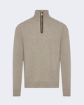 Grey Mens 8 Gauge 1/4 Zip Sweater