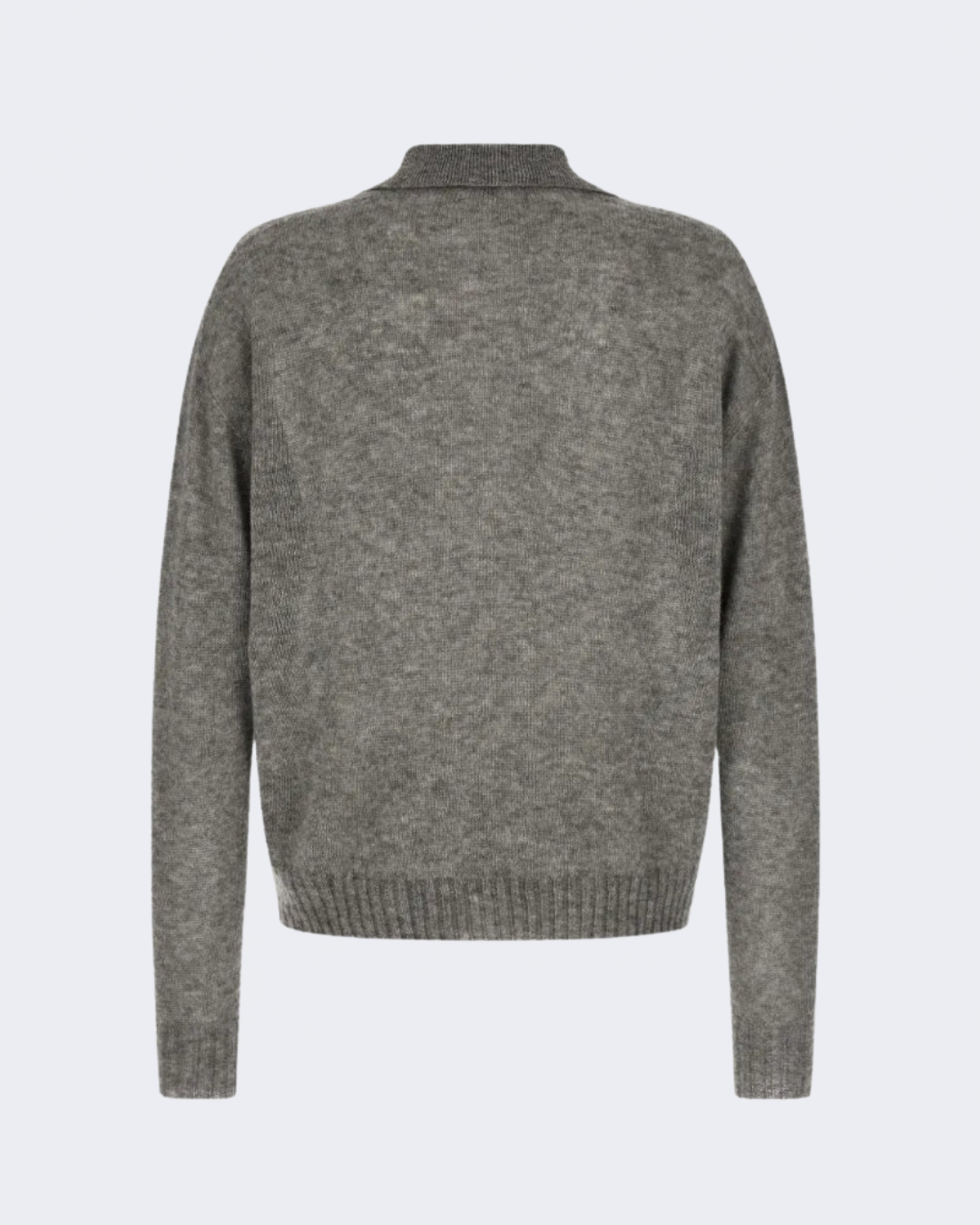 Grey Seamless Cashmere Silk Knitted Polo