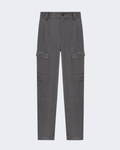 Grey Virgin Wool Flannel Cargo Trouser