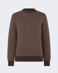 Hamilton Bi Colour Wool Crew Neck Walnut
