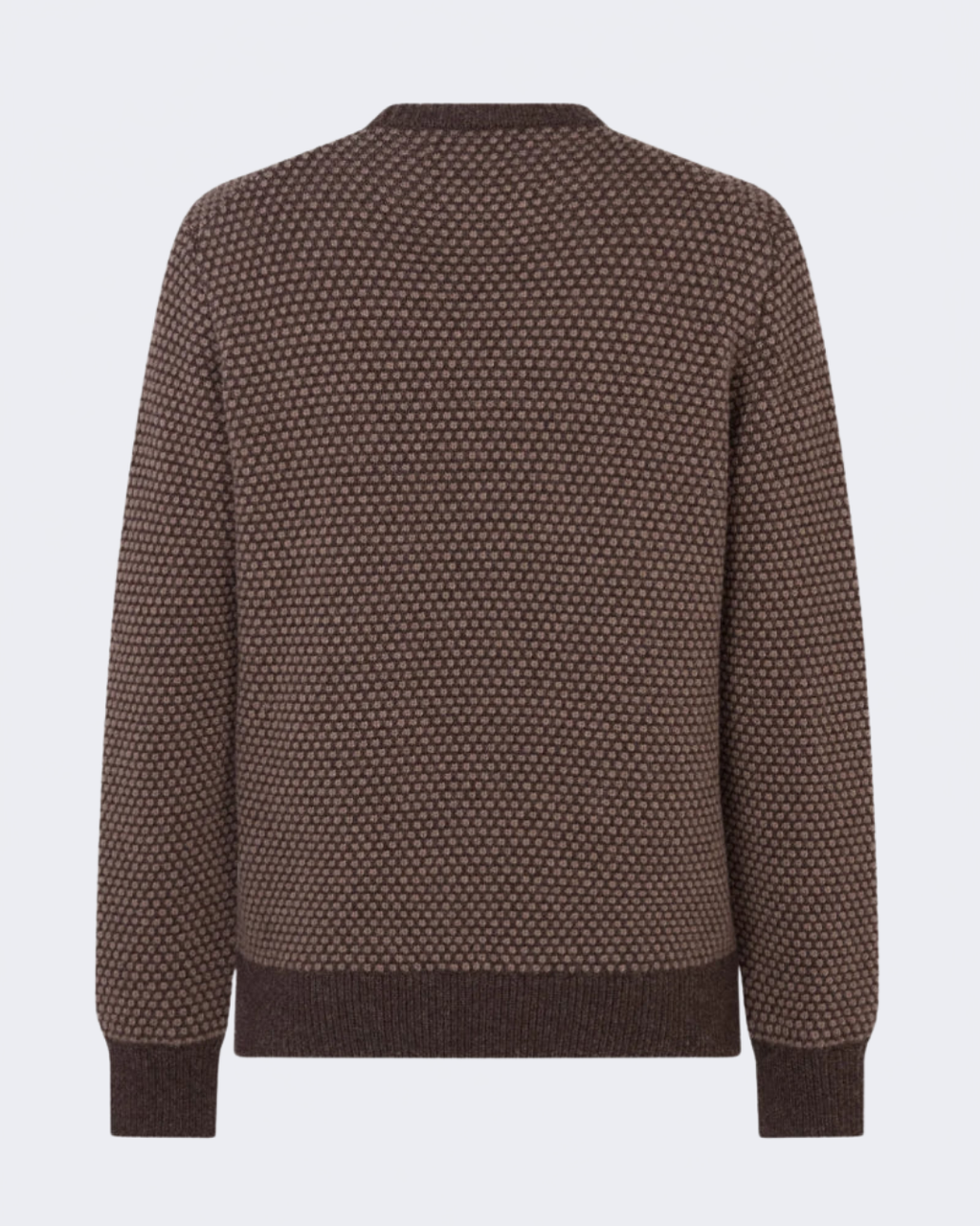 Hamilton Bi Colour Wool Crew Neck Walnut