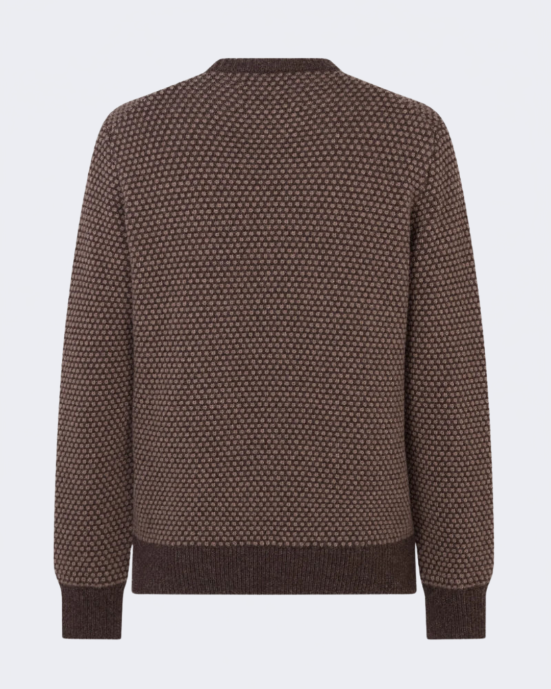 Hamilton Bi Colour Wool Crew Neck Walnut