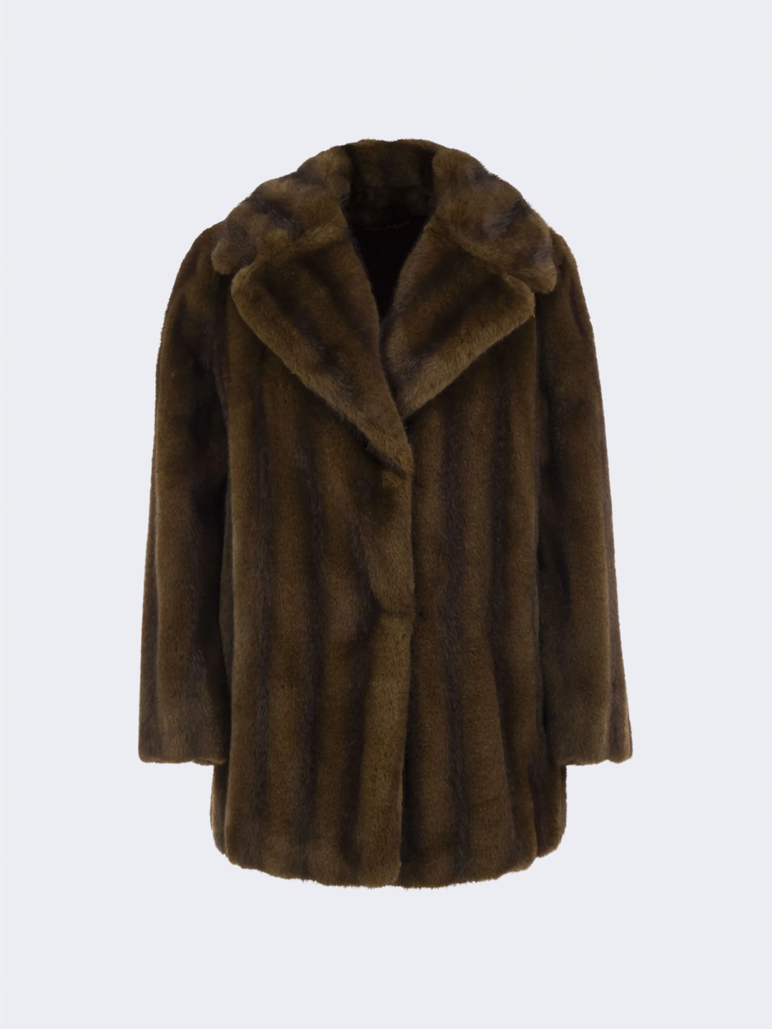 Hazelnut Short Faux Fur Collared Coat