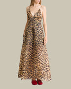 Leopard Print Silk Organza Dress