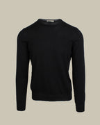 Black Super Tasmania Wool Crew Neck