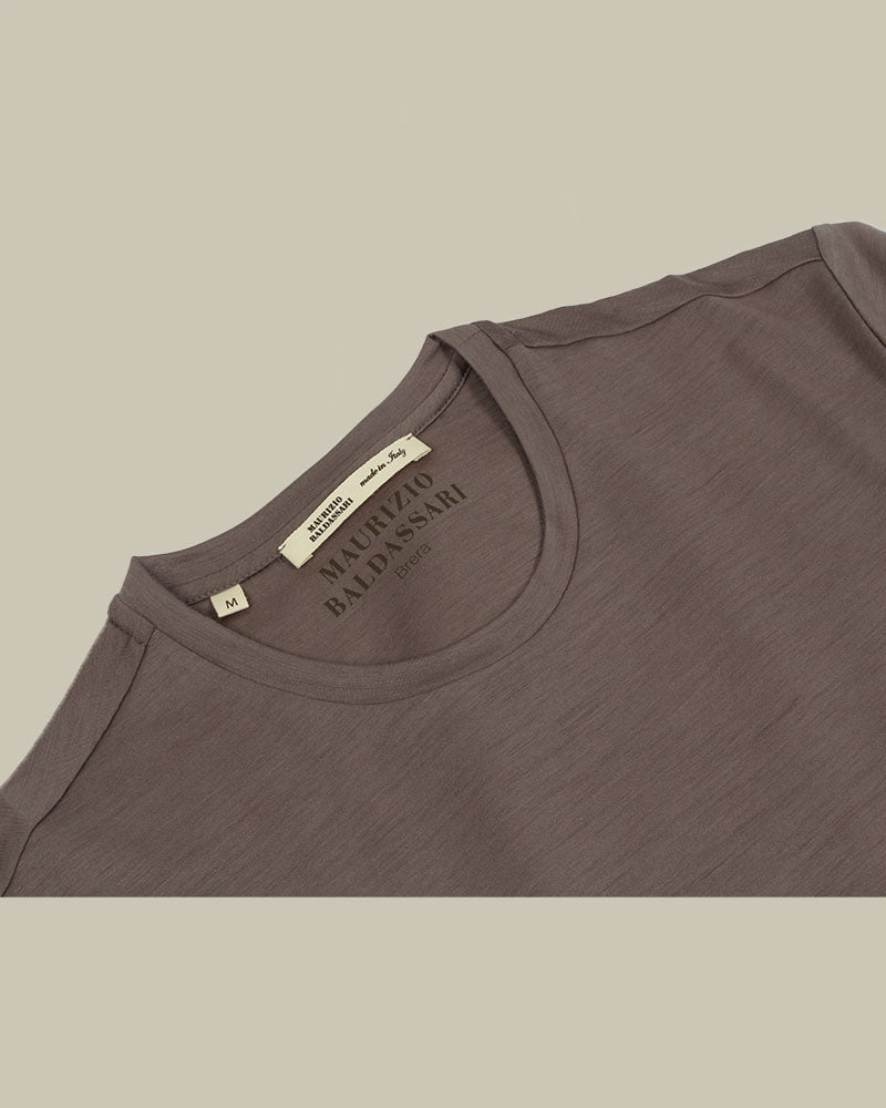 Brown Merino Wool T-Shirt