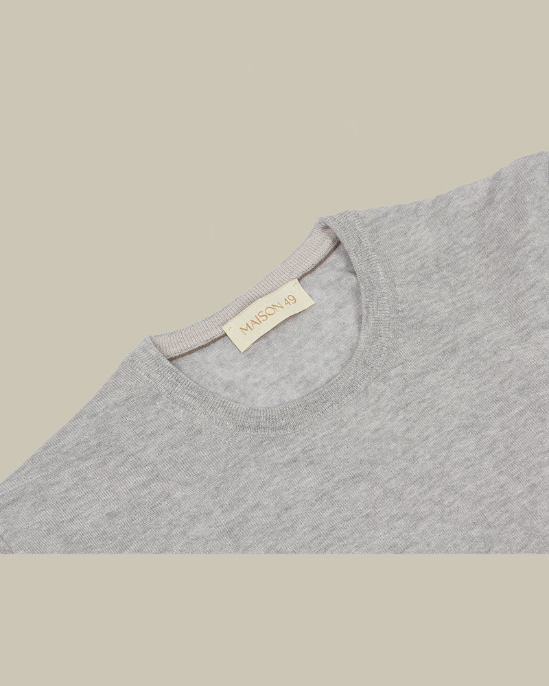 Marl Grey Super Tasmania Wool Crew Neck