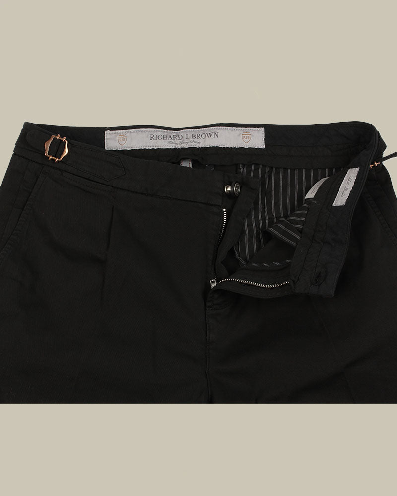 MANILA Black Cotton Stretch Chino