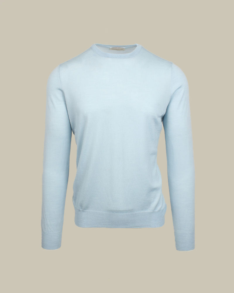 Sky Blue Super Tasmania Wool Crew Neck