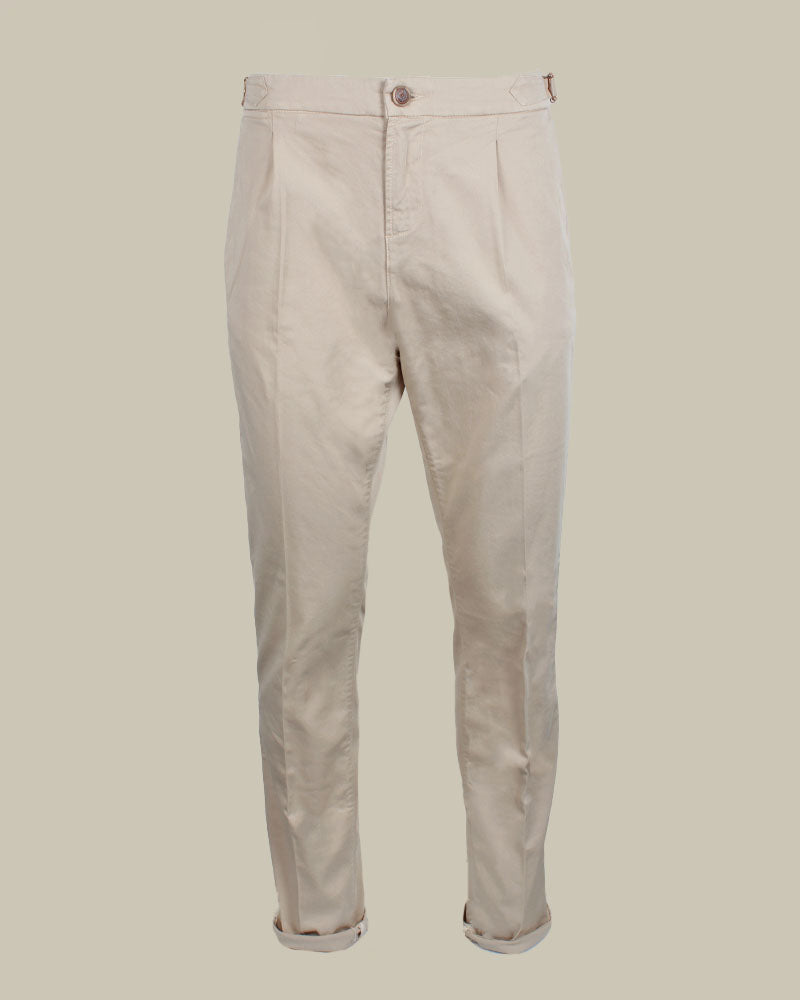 MANILA Beige Cotton Stretch Chino