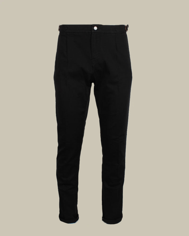 MANILA Black Cotton Stretch Chino