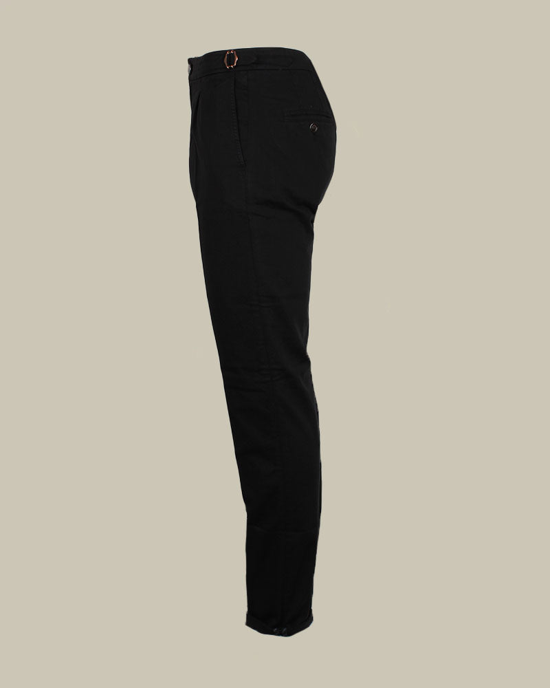 MANILA Black Cotton Stretch Chino