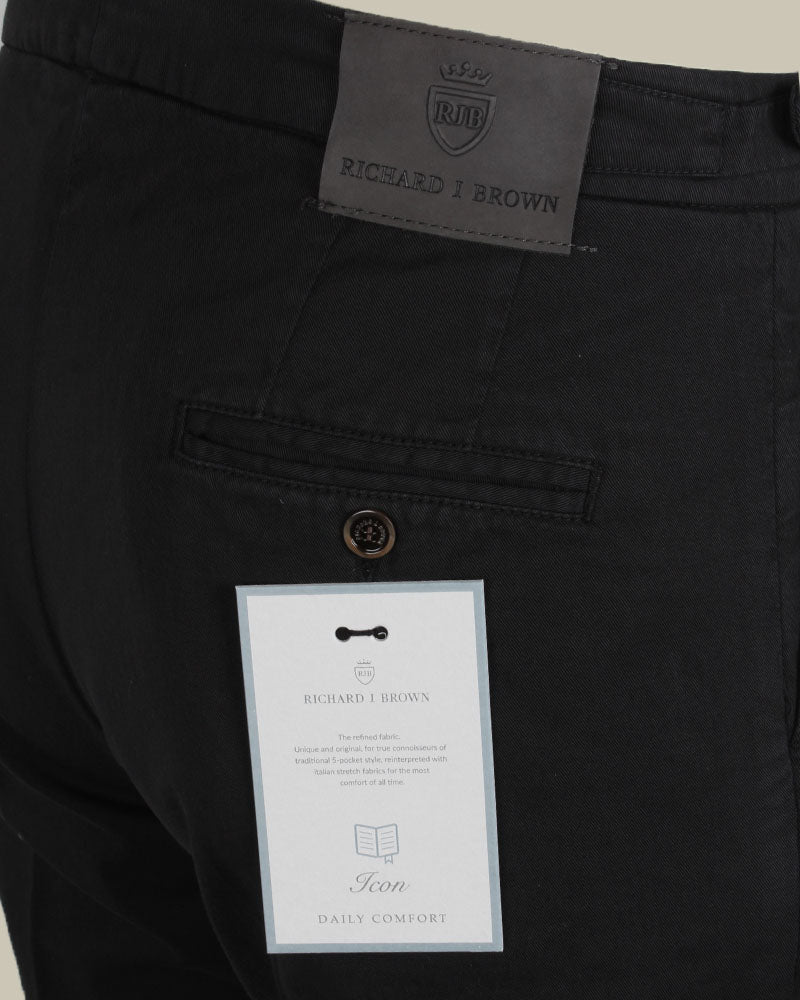 MANILA Black Cotton Stretch Chino