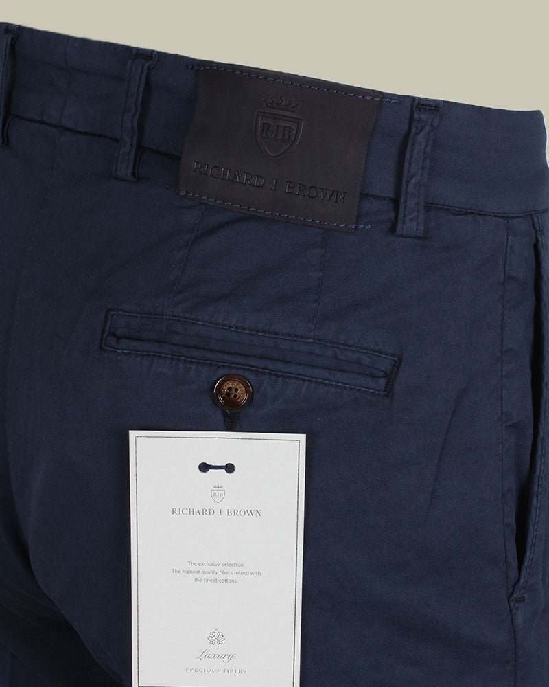 SINGAPORE Navy Cotton & Silk Chino