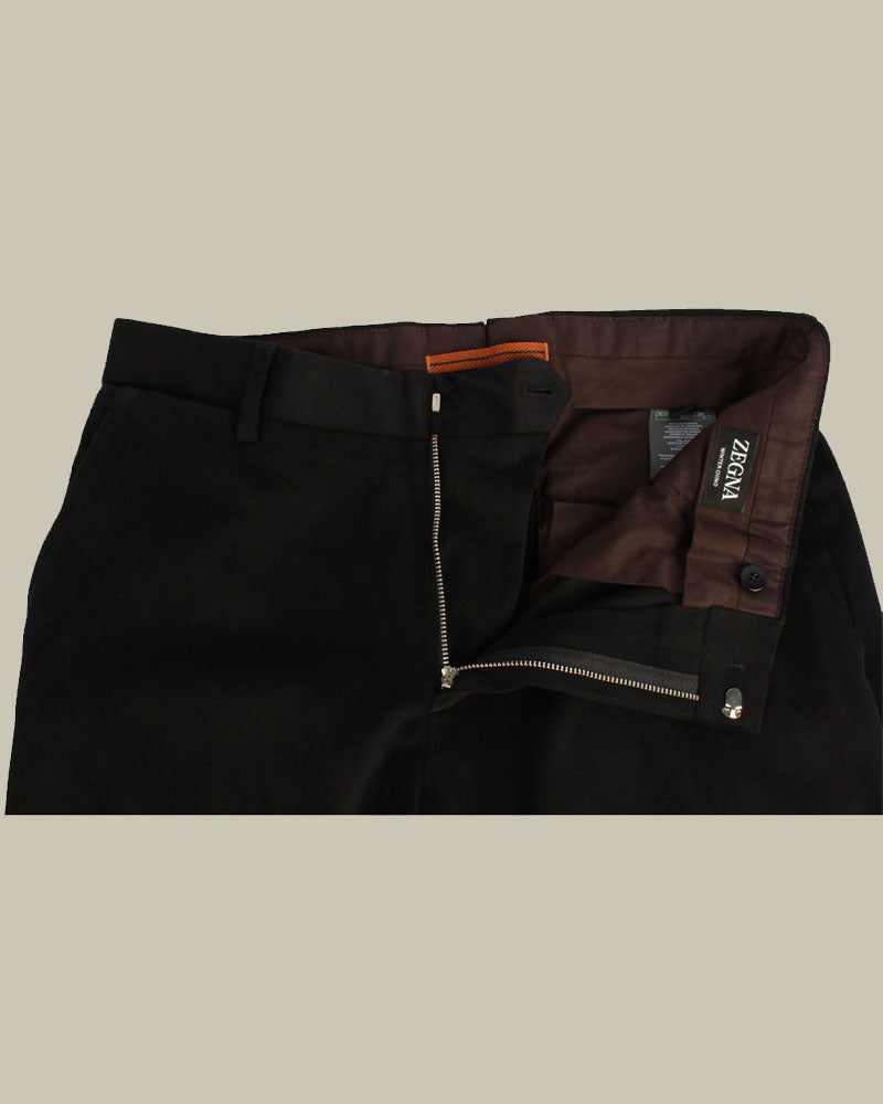 Black Crossover Cotton Chino