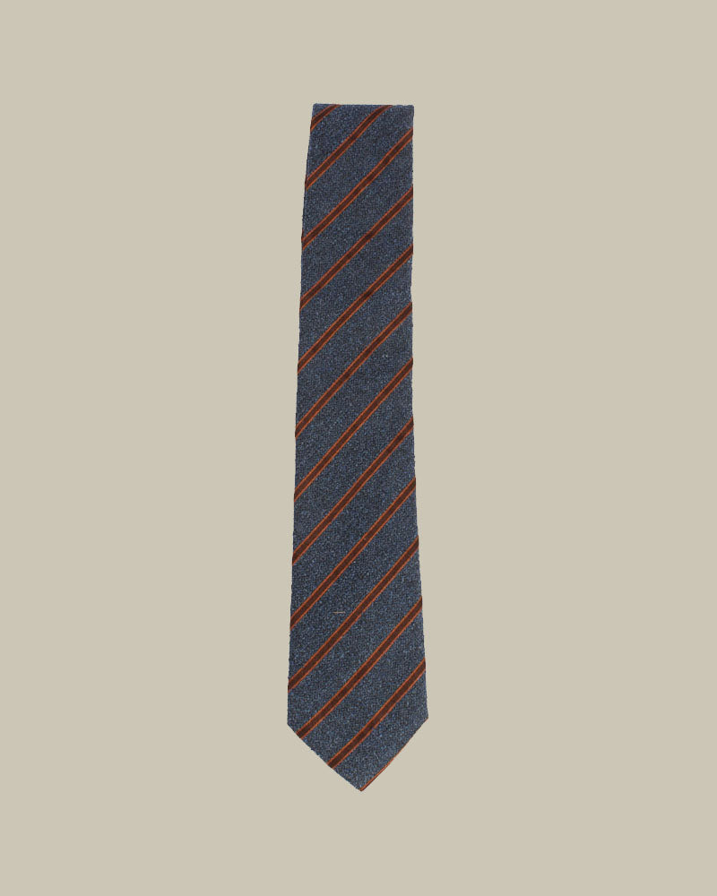 Cotton & Silk Blend Textured Stripe Tie