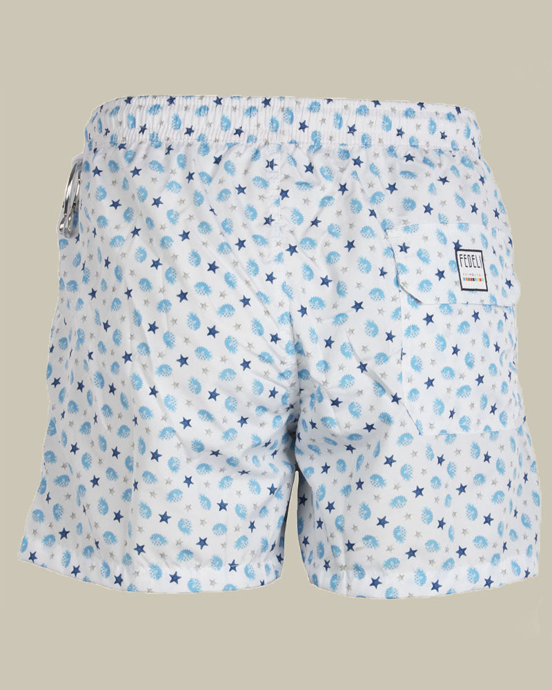 Madeira Blowfish Pattern Swim Shorts