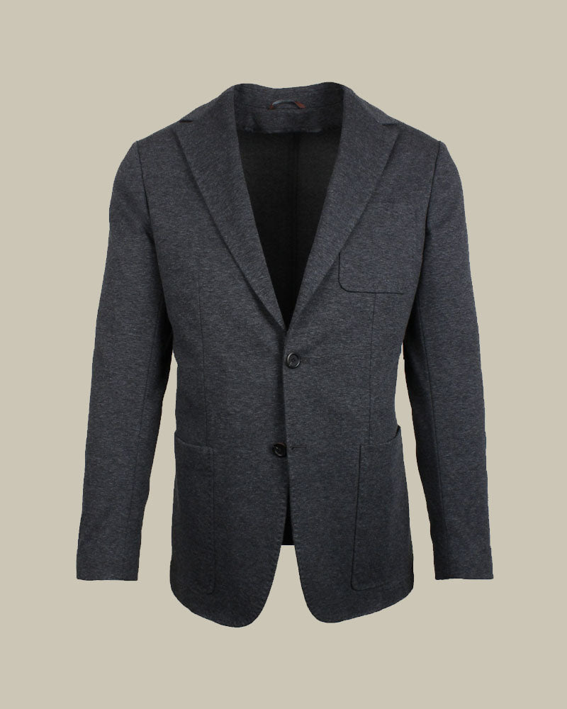 Charcoal Grey Unstructured Jersey Blazer