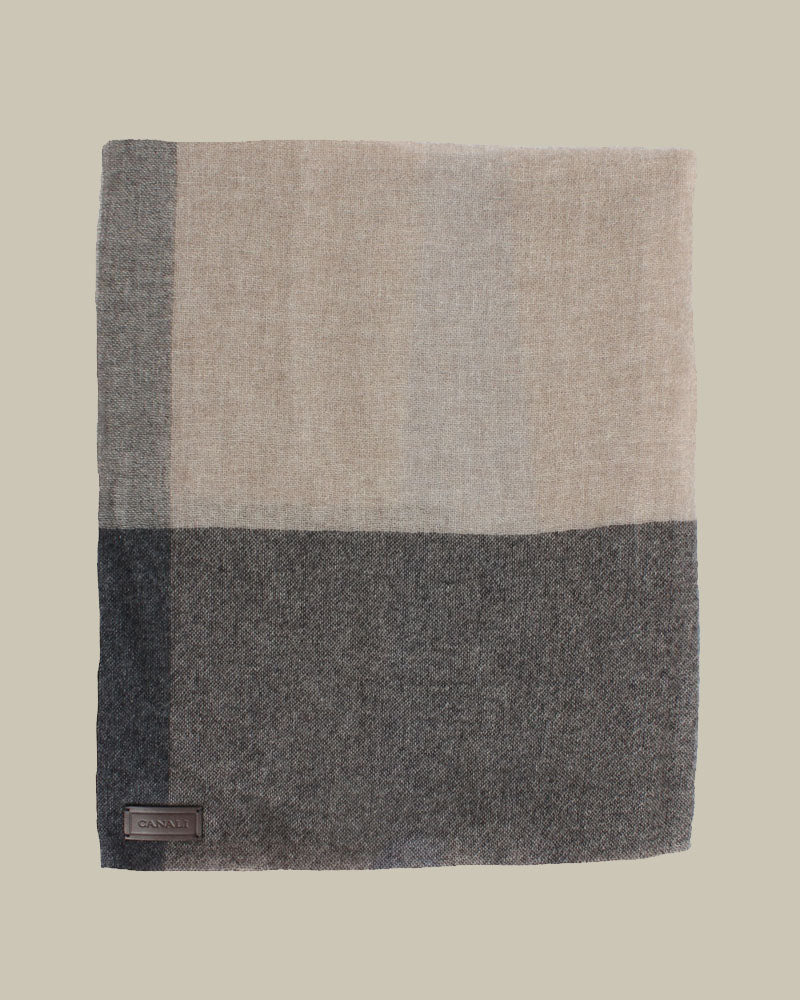 Extra Fine Pure Cashmere Checked Scarf Beige