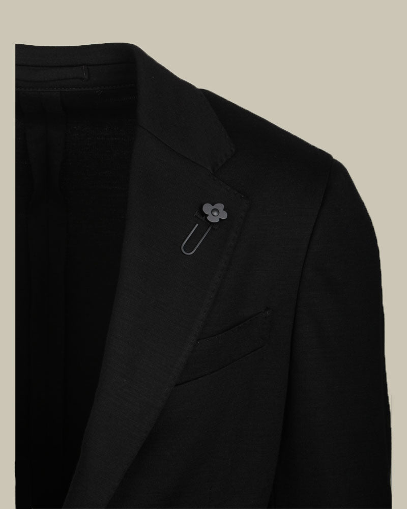Black Unlined Stretch Jersey Suit