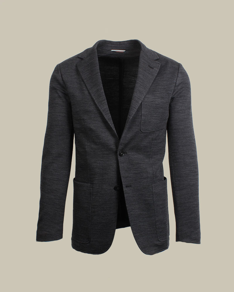 Charcoal Wool & Cashmere Jersey Jacket