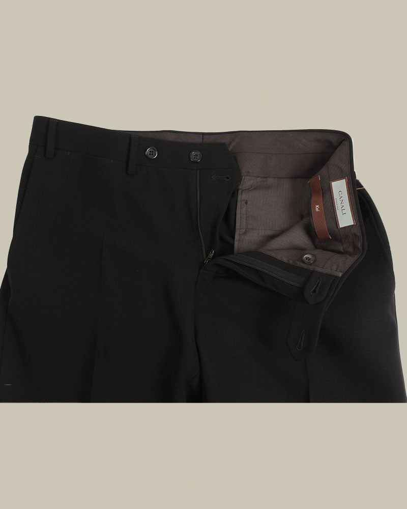Black Impeccabile Kei Stretch Wool Trouser