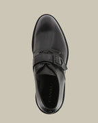Black Extra Light Sole Derby With Single Monk