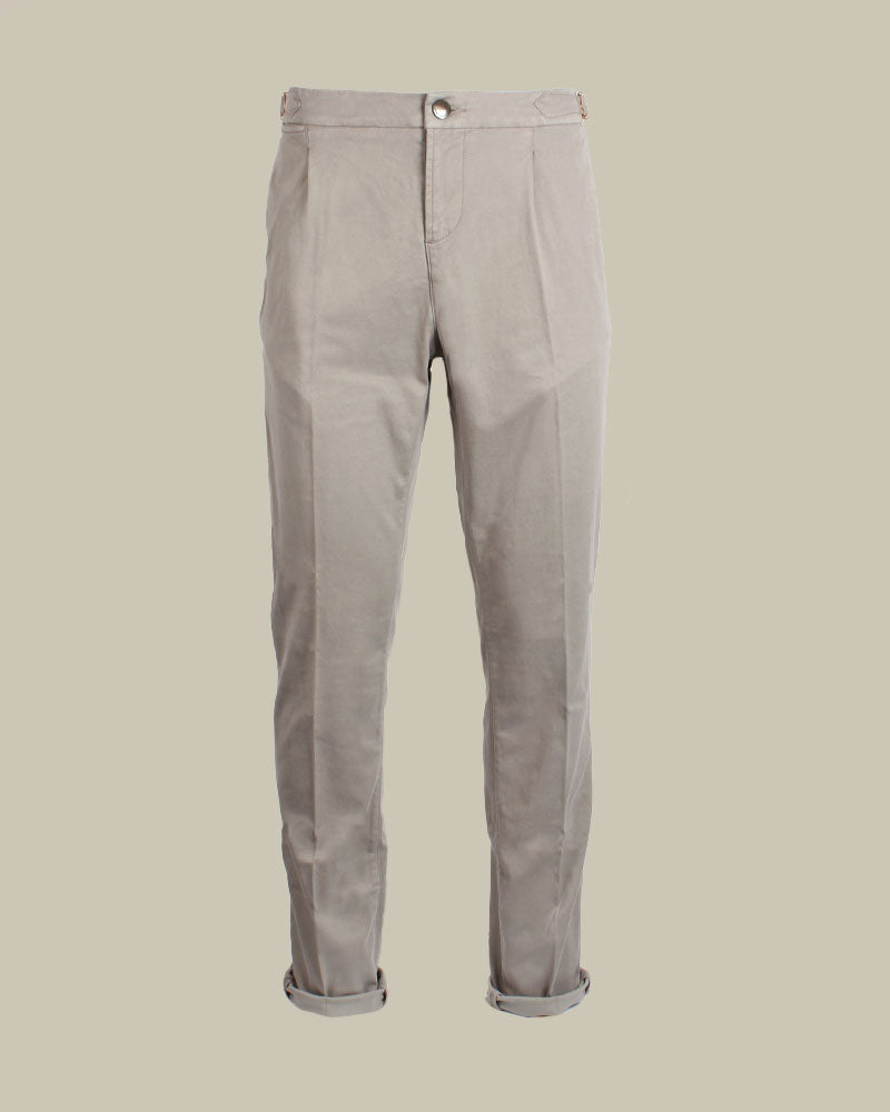 MANILLA Beige Side Fasten Cashmere Blend Chino