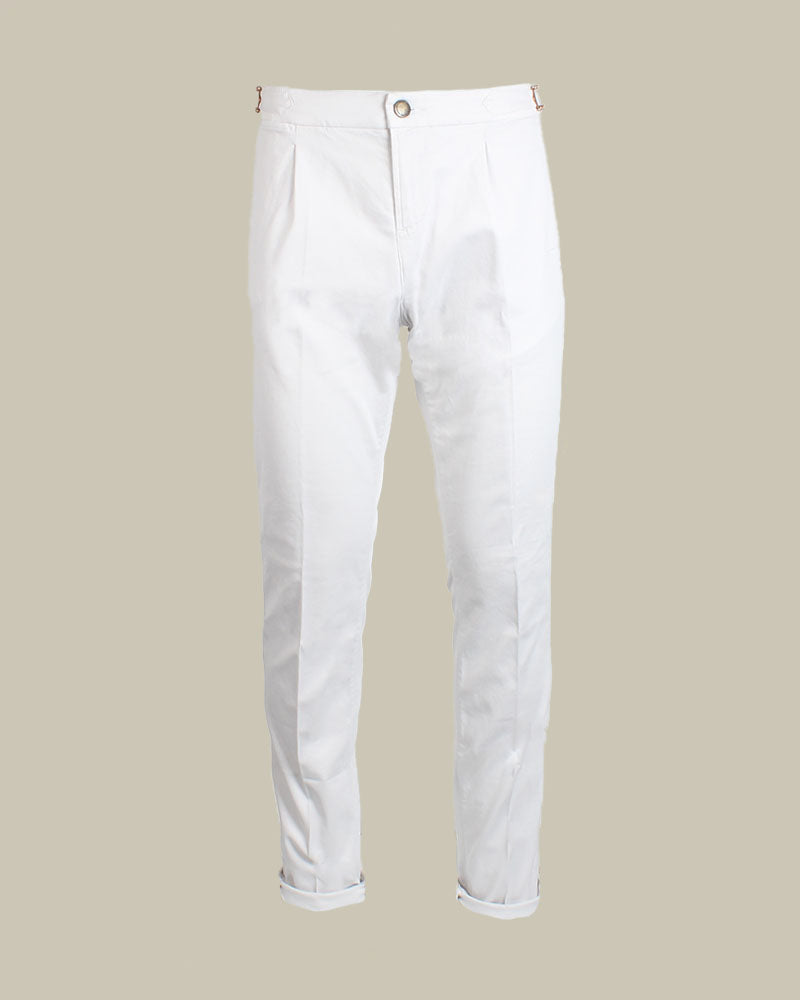 MANILLA Stone Side Fasten Cashmere Blend Chino