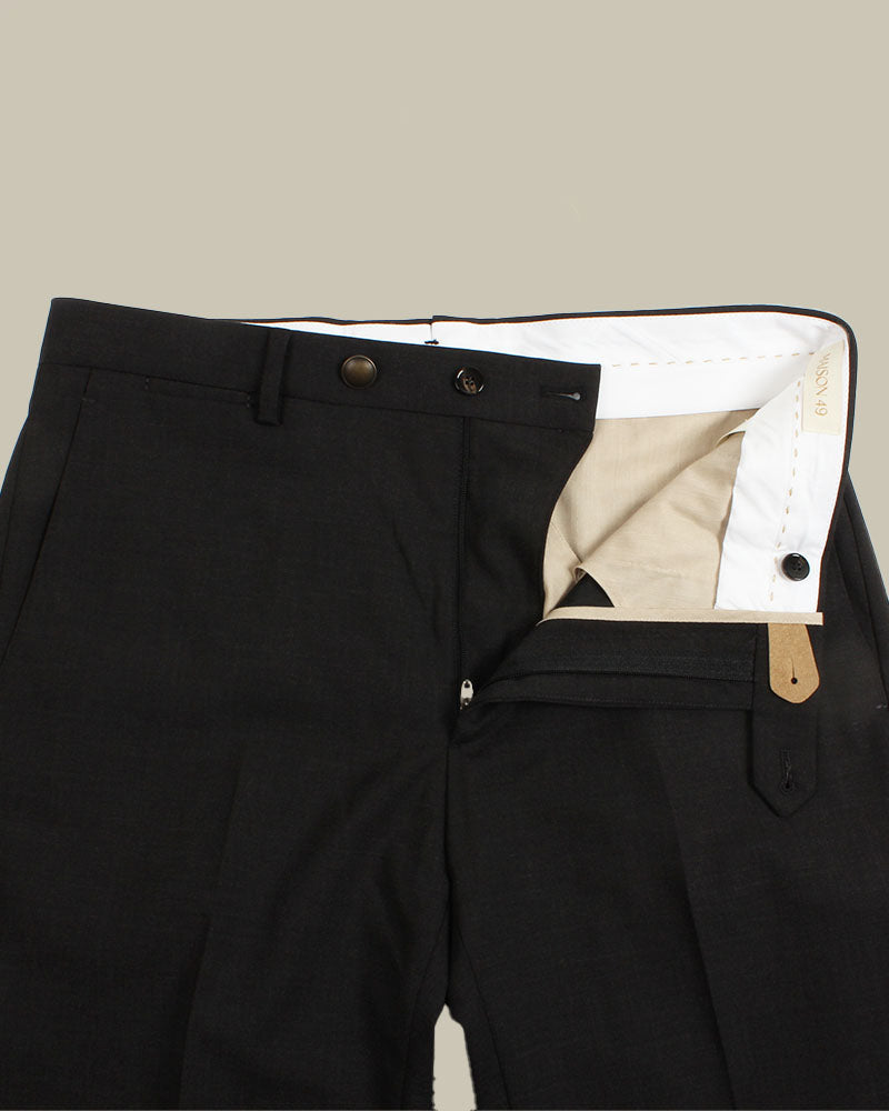 Charcoal Machine Wash Stretch Wool Trouser