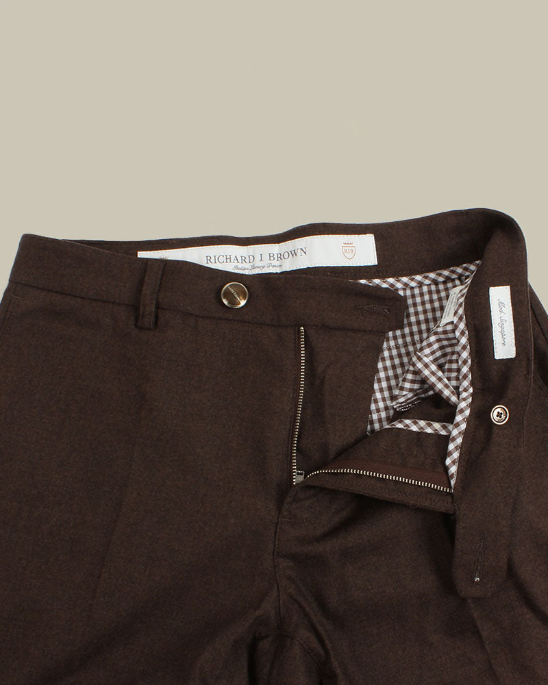 SINGAPORE Brown Flannel Trouser
