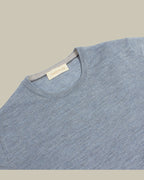 Marl Blue Super Tasmania Merino Wool Crew Neck