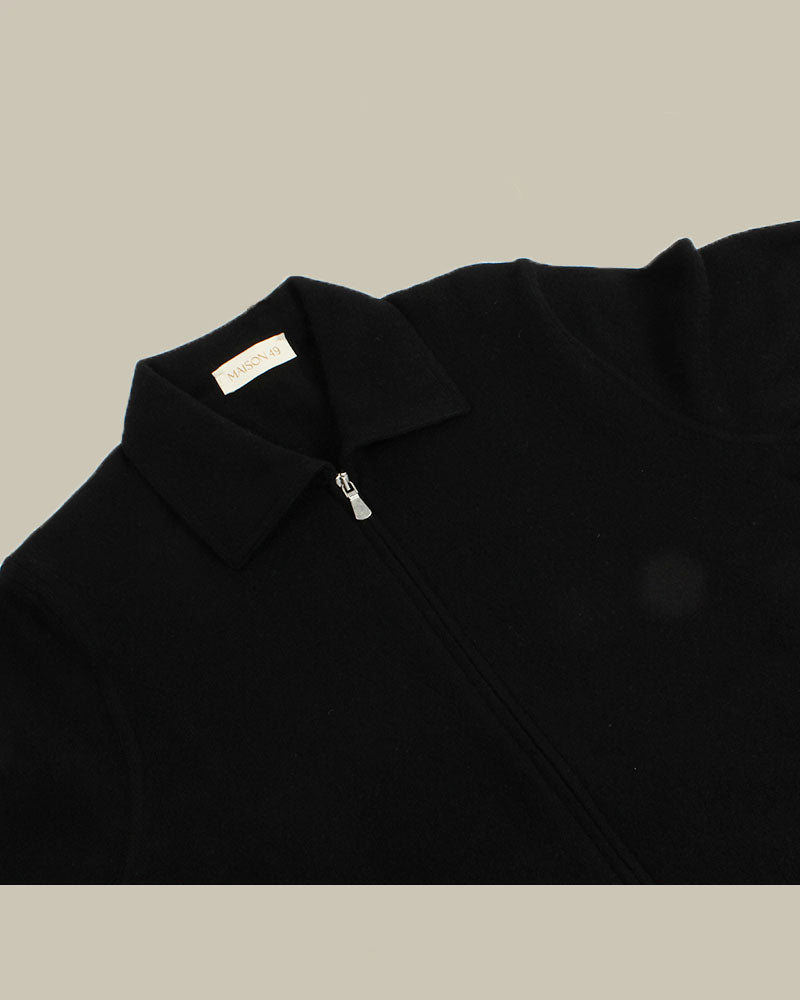 Felted Cashmere Knitted Harrington