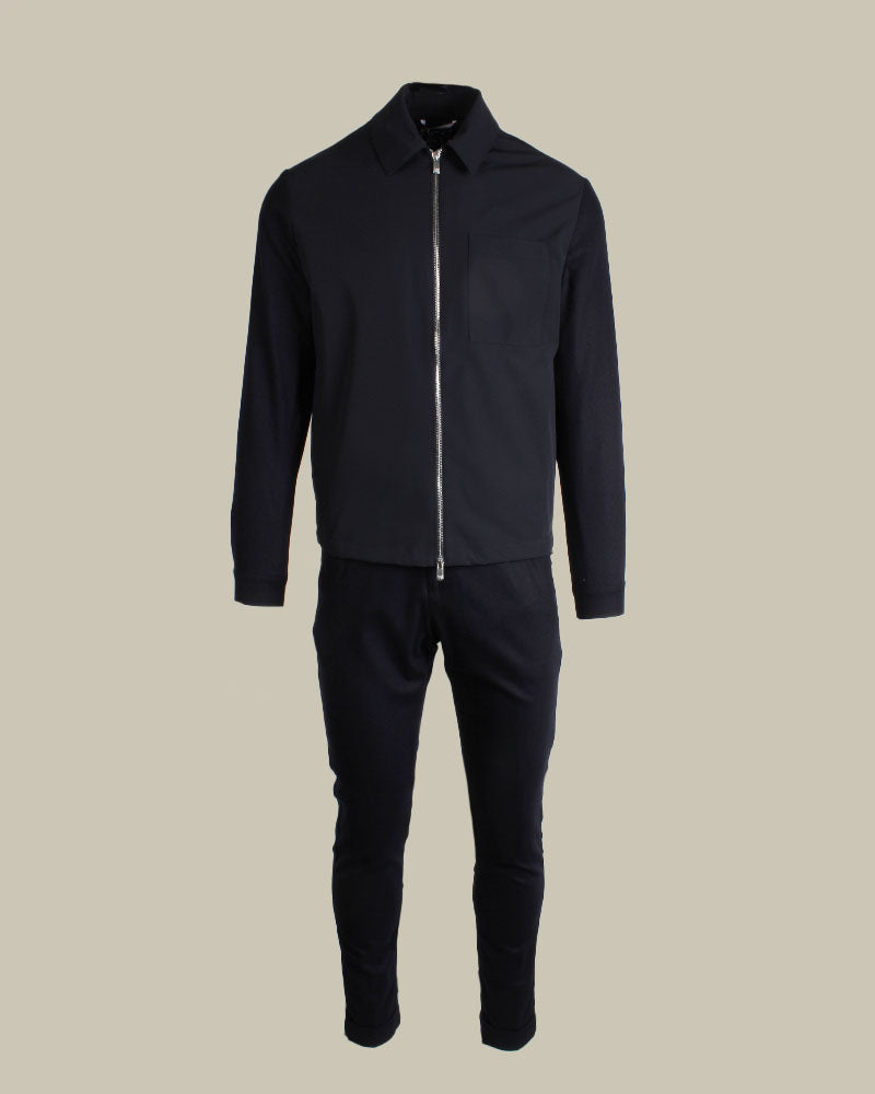 VENTIDUE Navy Hybrid Zip Overshirt Twinset