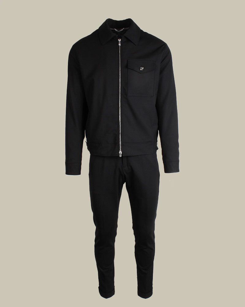 VENTUNO Black Oversized Wool Twinset
